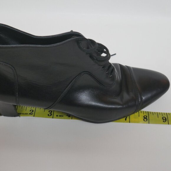 Robert Clergerie Black Butter Leather Lace-Up Ankle Boots Almond Toe France - Picture 14 of 16